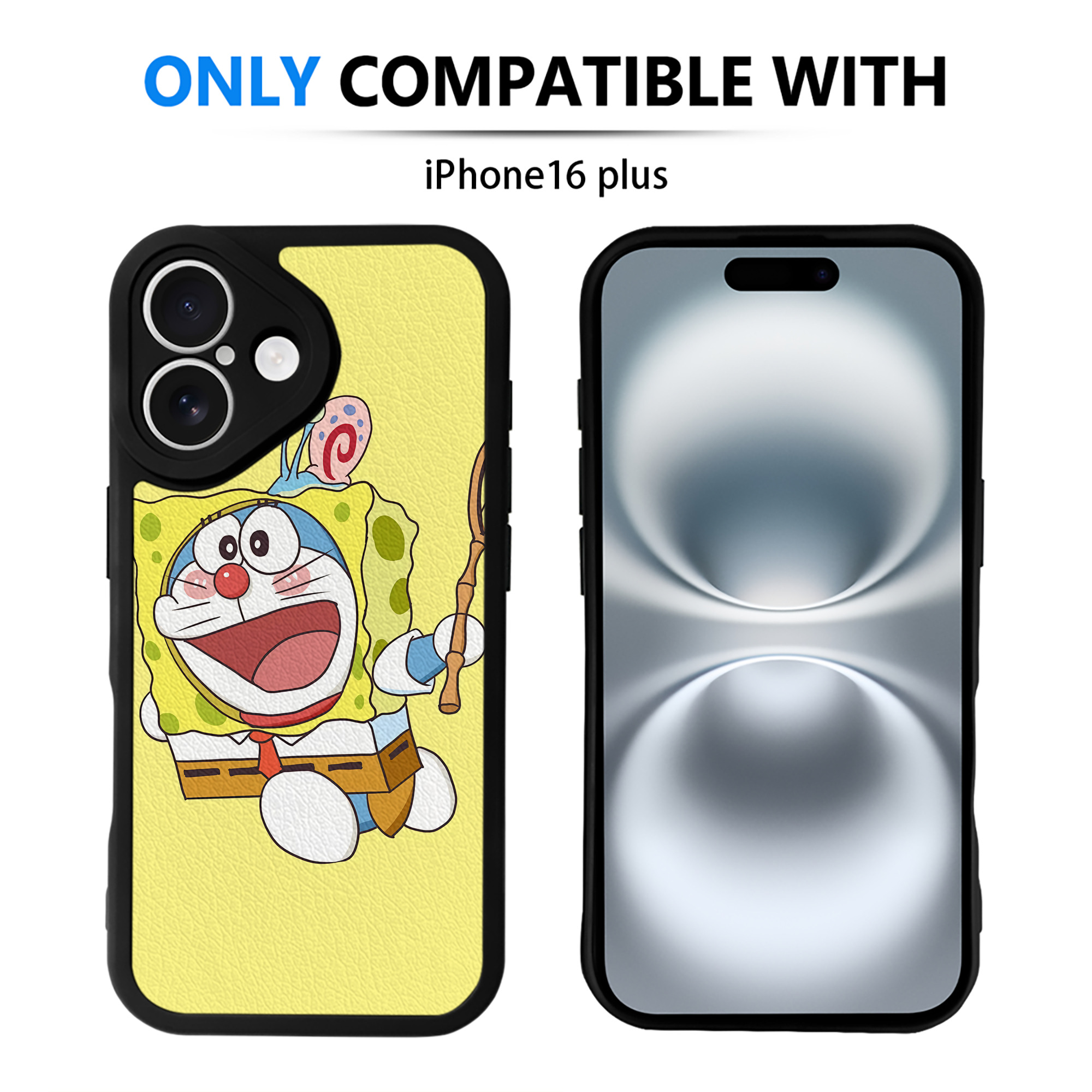 （画像用） ドラえもん Doraemon 【iPhone 16シリーズ対応】シリコンスマホケース（レザー調） 材質：シリコン